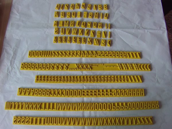 印刷辅助材料：橡胶字粒